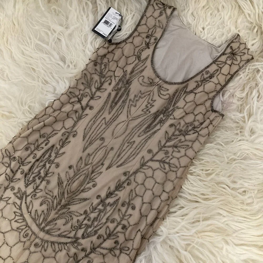 ADRIANNA PAPELL Sleeveless Beaded Short Dress - Picture 13 of 13